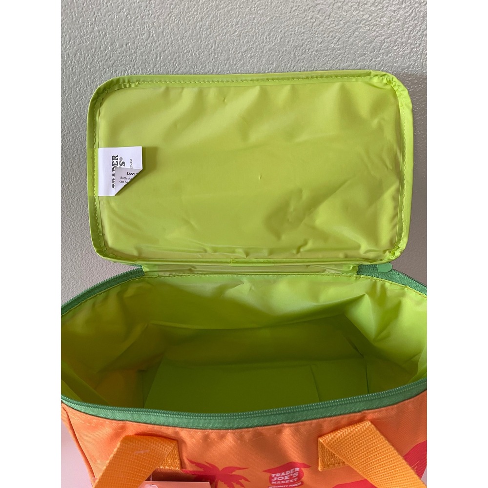 Trader Joe's Insulated Mini Lunch Bag Orange Green Palm Tree Collection 2026 - Picture 12 of 12